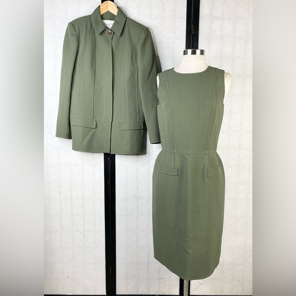 Oscar de la renta wool dress suit, tank dress set. Set. 6
